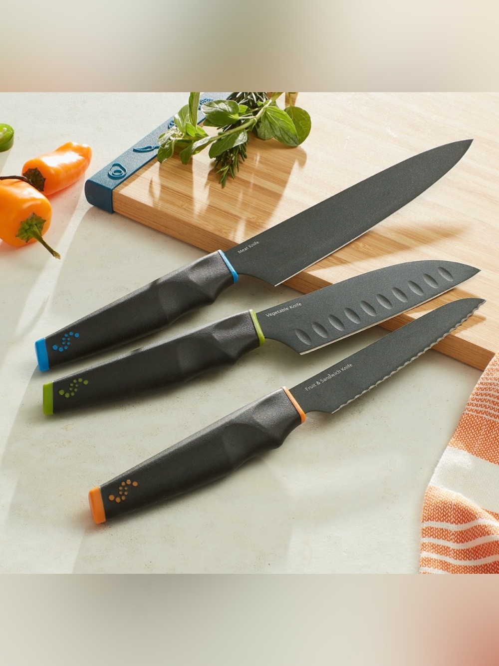Princess House, Vida Sana Series, Set of 3 knives. New In Box.